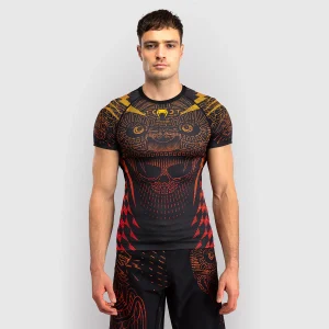 Rashguard Venum Quetzal Fury mangas cortas Negro-rojo