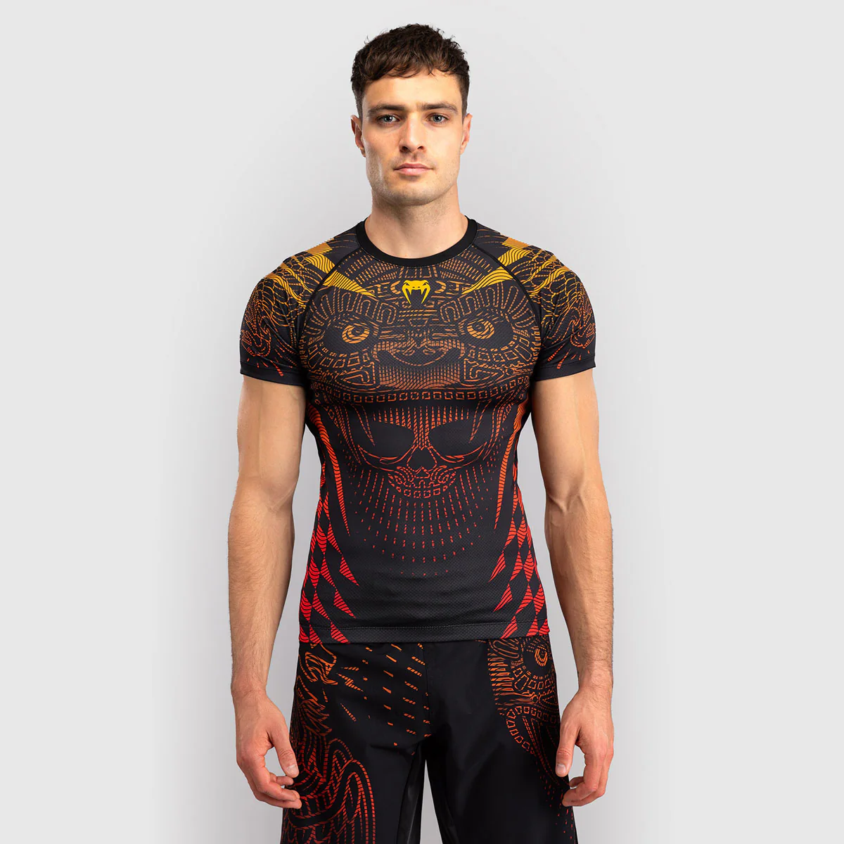 Rashguard Venum Quetzal Fury mangas cortas Negro-rojo