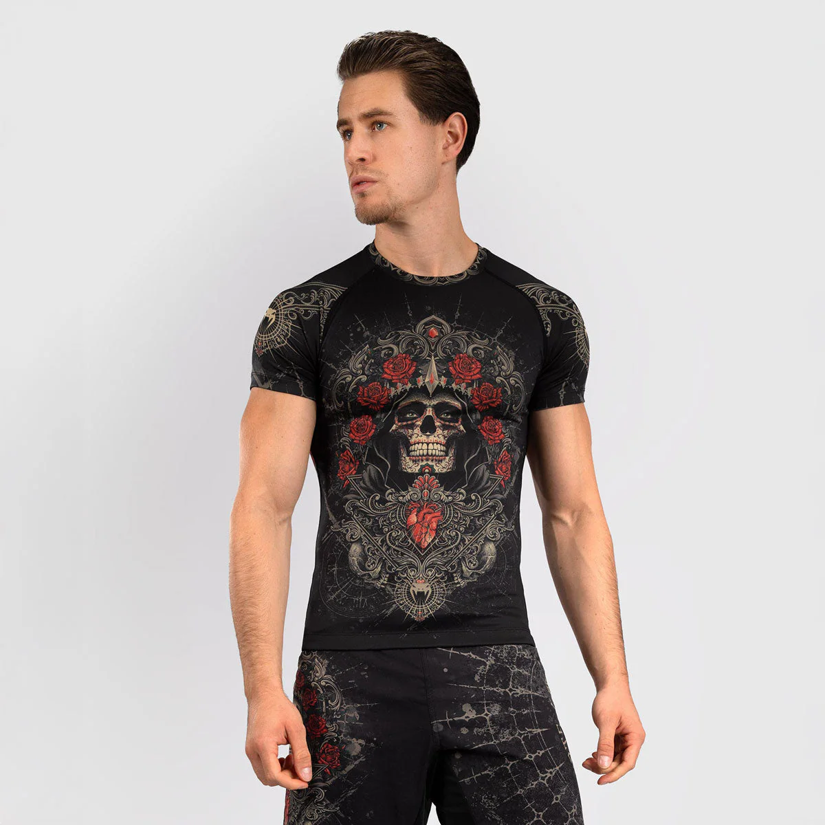 Rashguard Venum Santa Muerte 5.0 mangas cortas Negro-Oro
