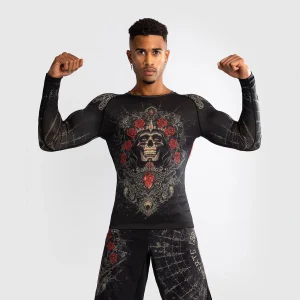Rashguard Venum Santa Muerte 5.0 mangas largas Negro-Oro
