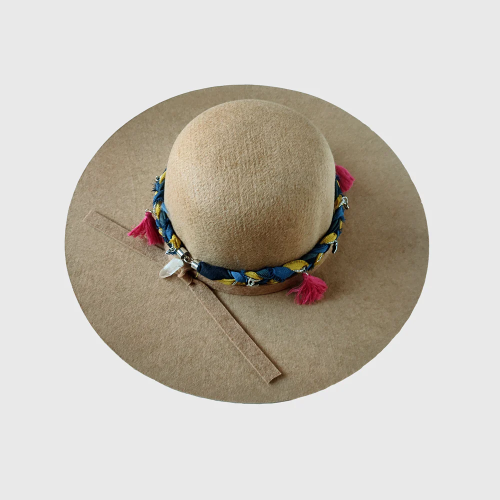 Sombrero ala ancha Beige - Imagen 4