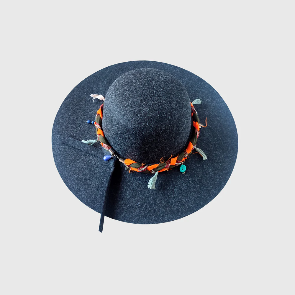 Sombrero ala ancha marengo