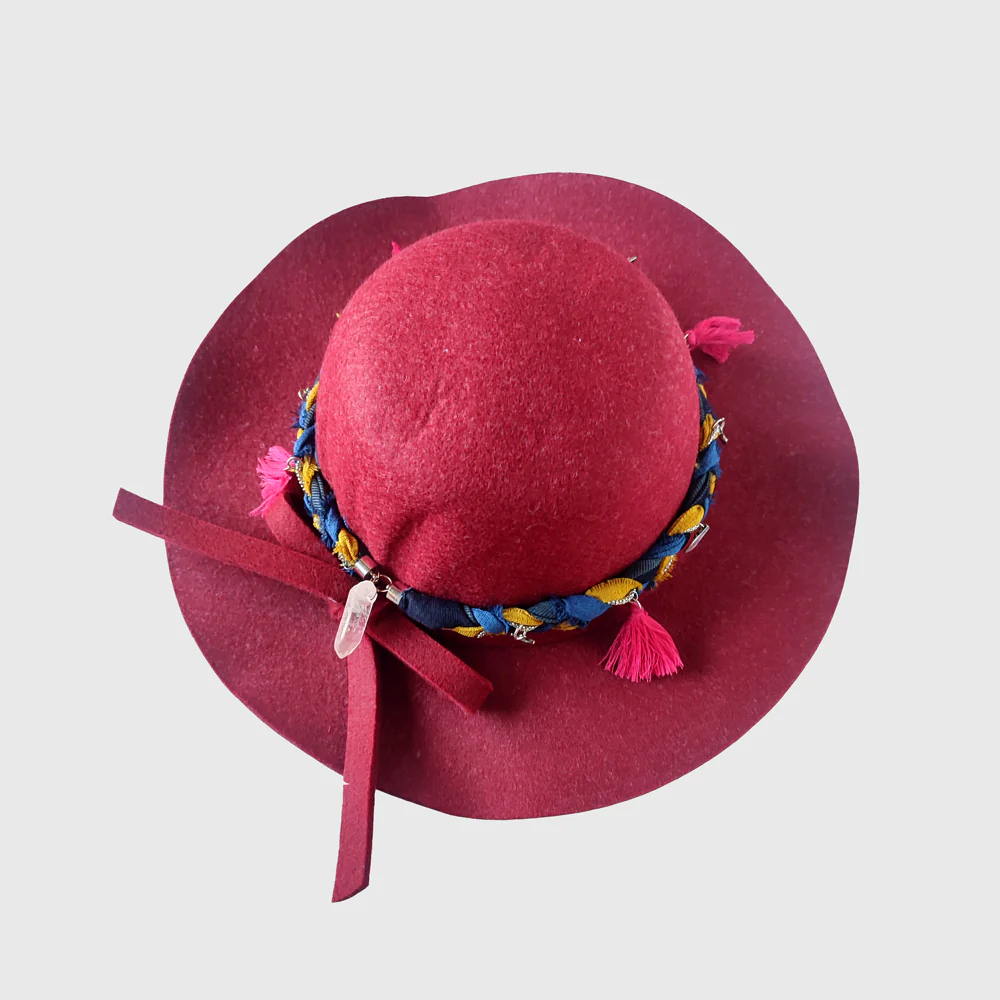 Sombrero ala corta burdeo - Imagen 4