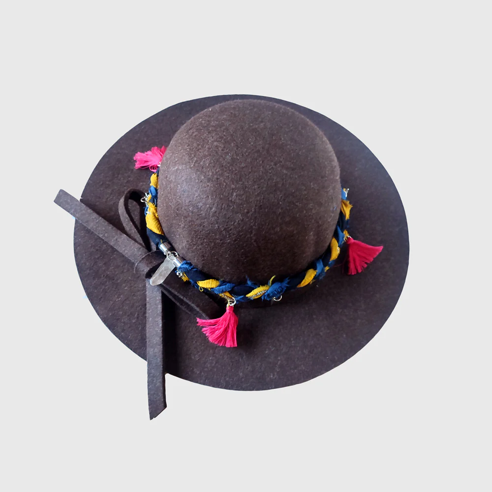 Sombrero ala corta cafe - Imagen 4