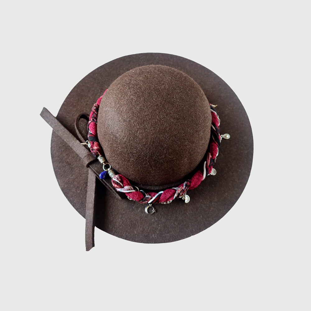 Sombrero ala corta cafe - Imagen 5