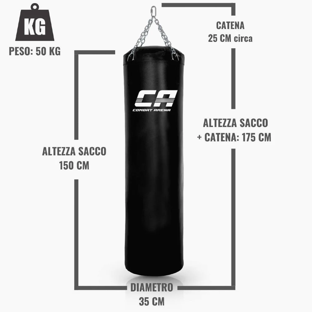 Saco de boxeo Combat Arena Entrenamiento PRO 50 Kg Negro - Imagen 3