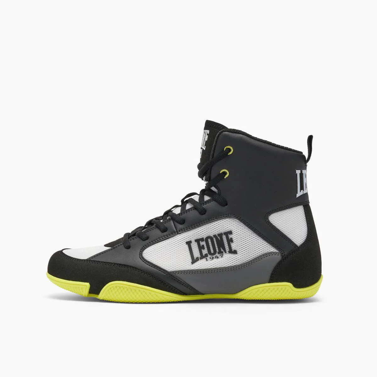 Botas de boxeo Leone 1947 Premium CL110 Negro-lima - Imagen 3