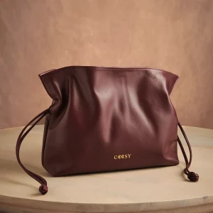 BOLSO SACO PIEL BURDEOS