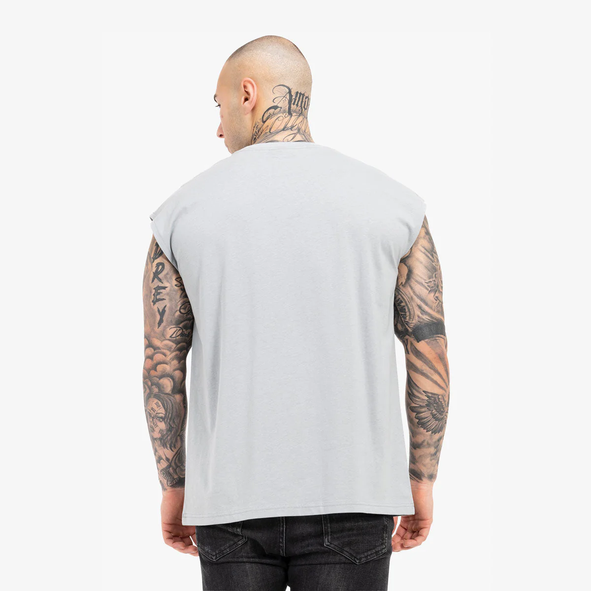 Sin mangas Tapout Skull Tank Gris - Imagen 4