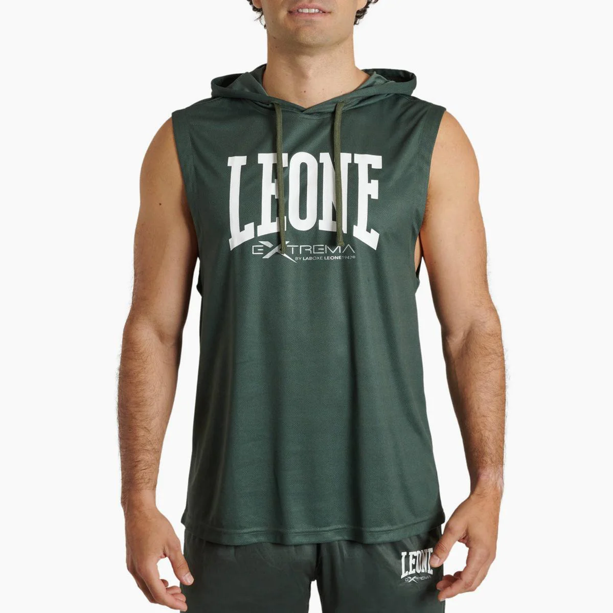 Chaleco con capucha Leone Logo ABX120 Verde