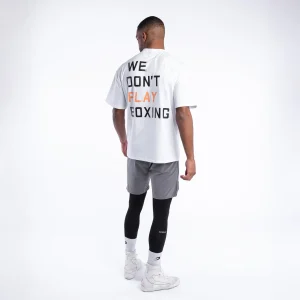 Camiseta Boxraw We Don't Play Boxing Oversize Blanco