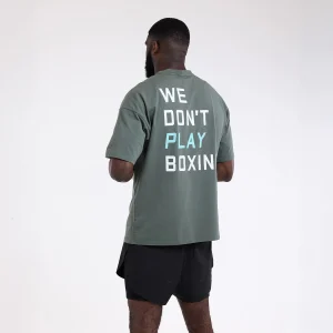 Camiseta Boxraw We Don't Play Boxing Oversize Verde