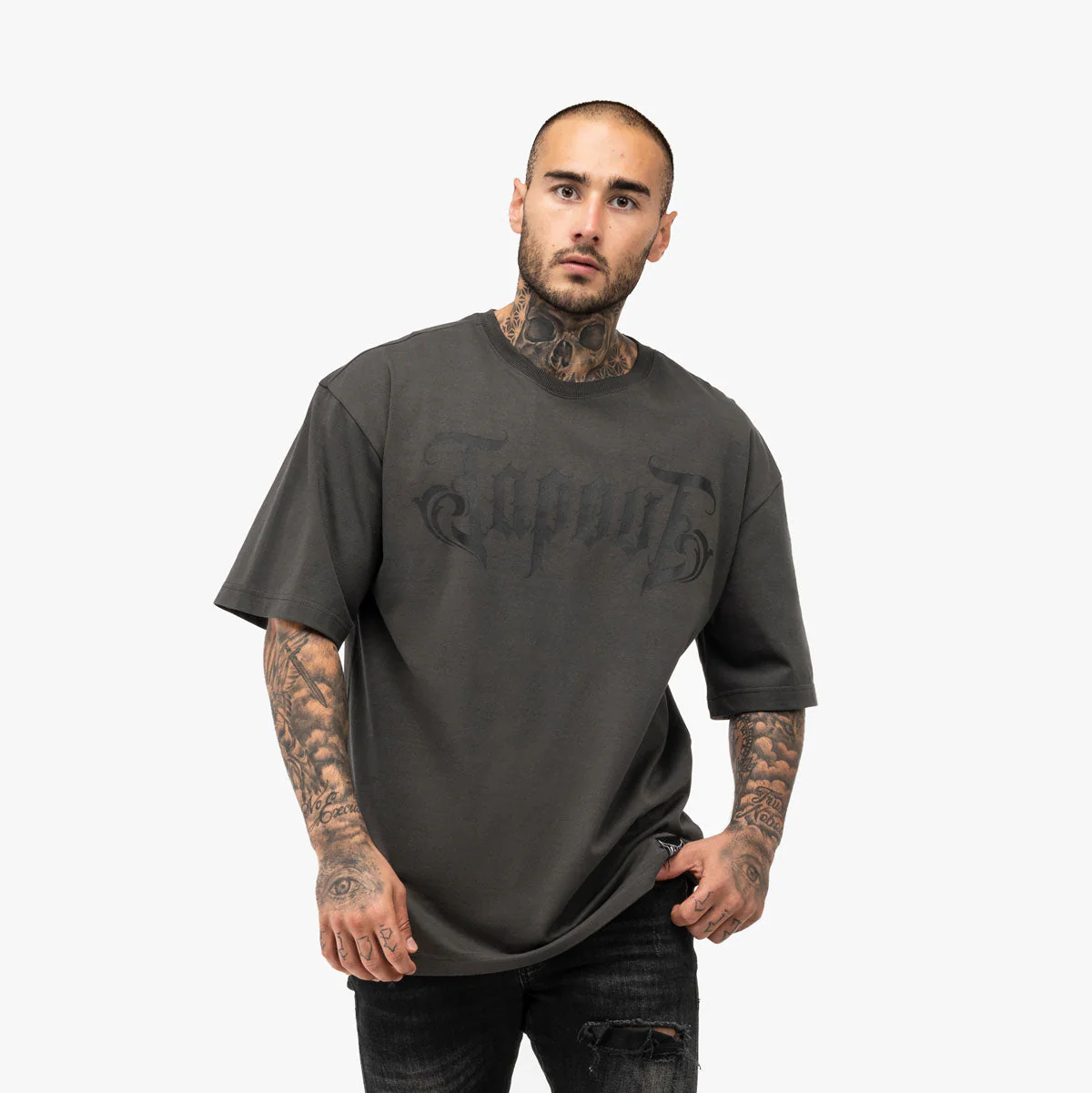 Camiseta Tapout Oversize Simply Believe Gris