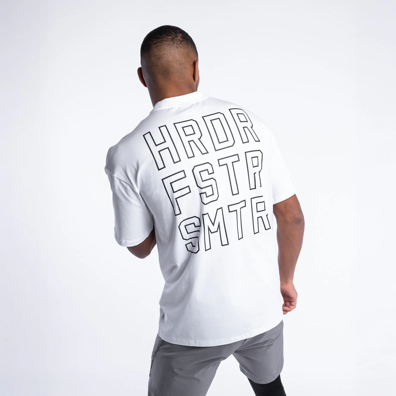 Camiseta Boxraw HRDR FSTR SMTR Oversize Blanco