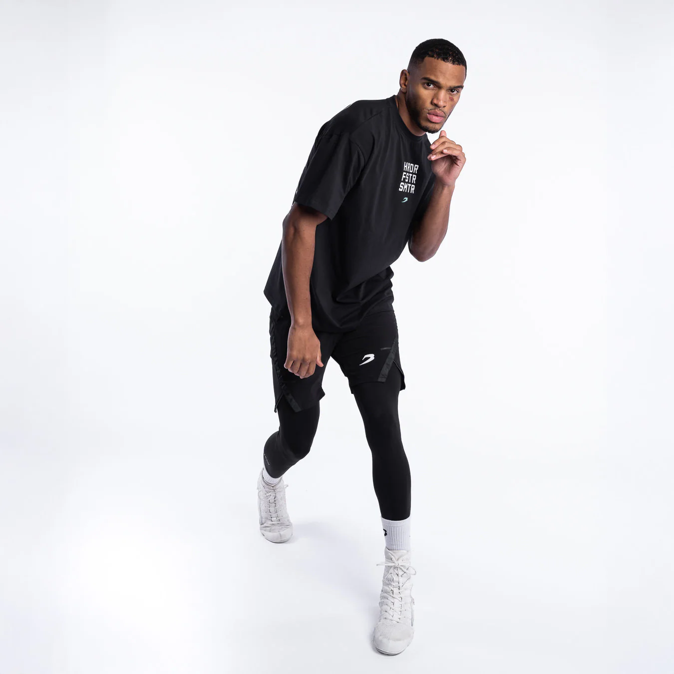 Camiseta Boxraw HRDR FSTR SMTR Oversize Negro - Imagen 8