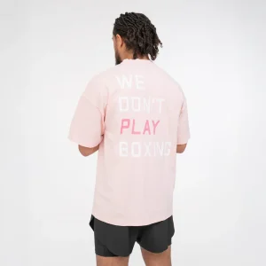 Camiseta Boxraw We Don't Play Boxing Oversize Rosa