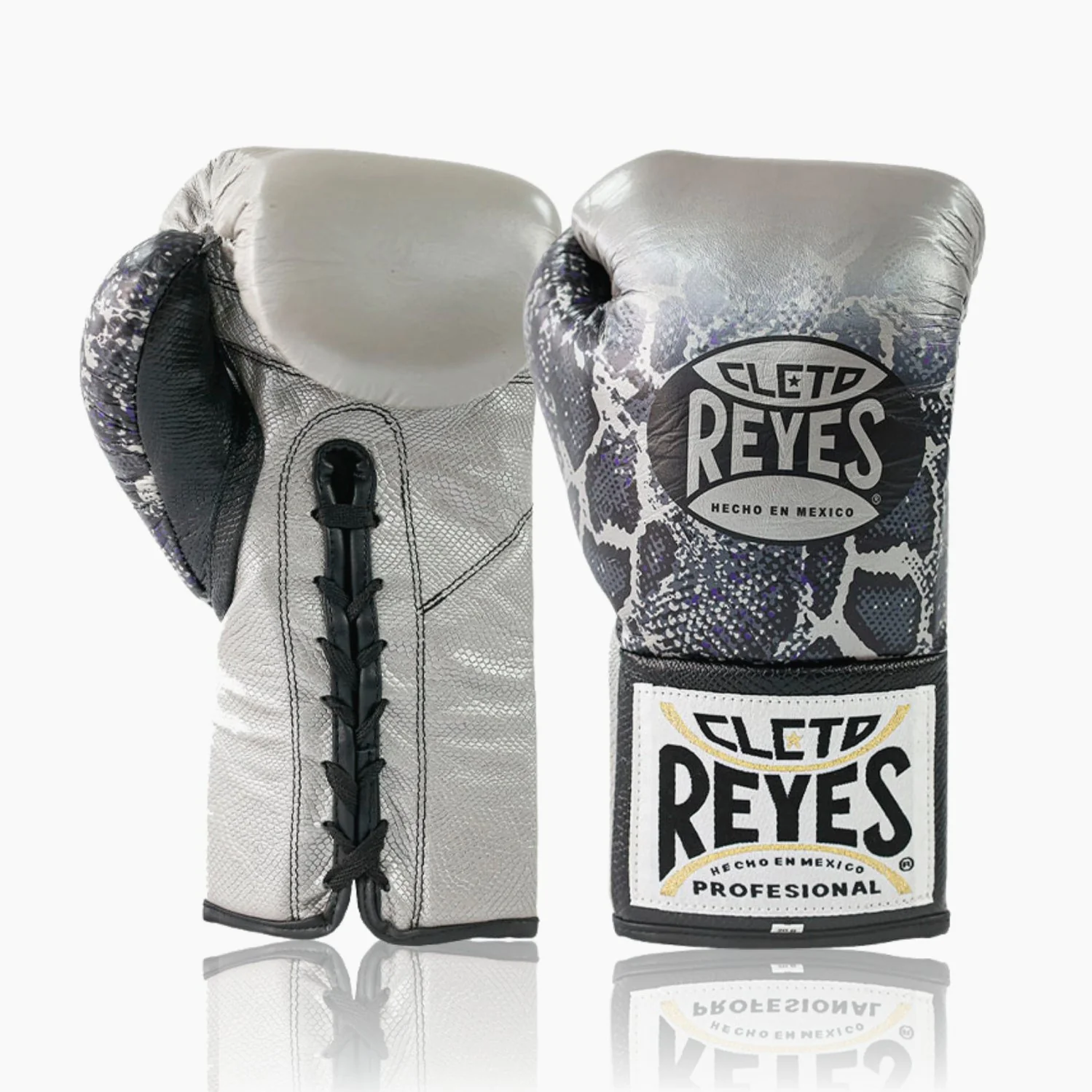 Guantes de boxeo Cleto Reyes Profesional CB2 Steel Snake con cordones - Imagen 3