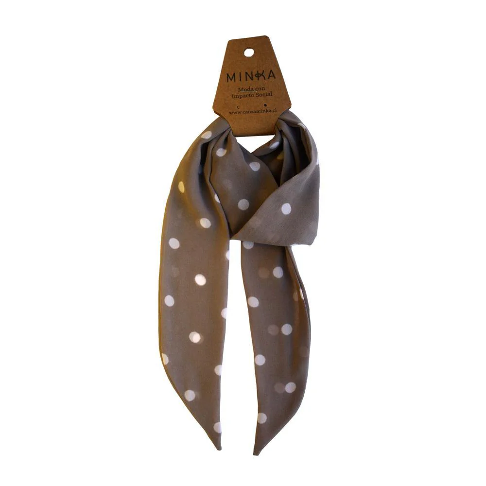 Lacito Gris Lunares Blancos