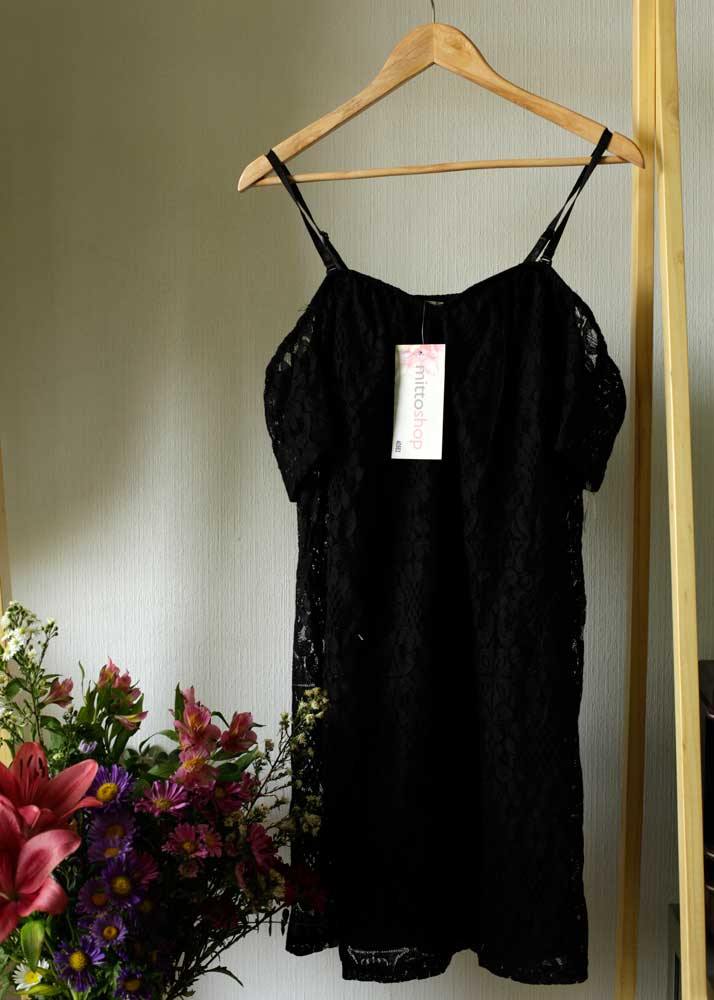 Vestido negro encajes - Imagen 3
